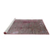 Sideview of Machine Washable Industrial Modern Rosy Brown Pink Rug, wshurb1356