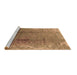 Sideview of Machine Washable Oriental Brown Industrial Rug, wshurb1356brn