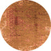 Round Oriental Orange Industrial Rug, urb1356org