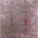 Square Mid-Century Modern Rosy Brown Pink Oriental Rug, urb1356