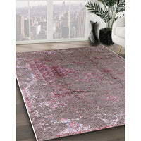 Mid-Century Modern Rosy Brown Pink Oriental Rug, urb1356