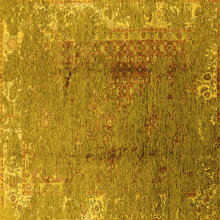 Square Oriental Yellow Industrial Rug, urb1356yw