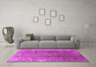 Machine Washable Oriental Pink Industrial Rug in a Living Room, wshurb1356pnk