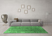 Machine Washable Oriental Emerald Green Industrial Area Rugs in a Living Room,, wshurb1356emgrn