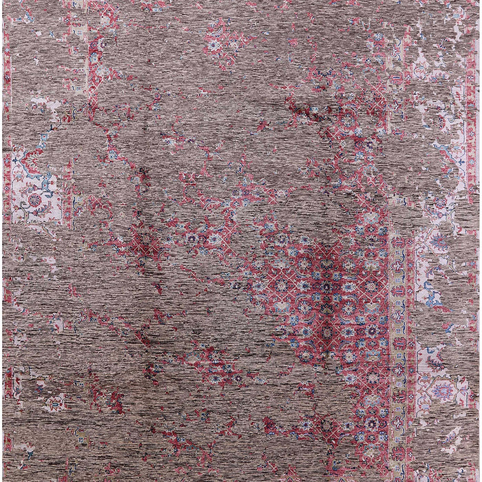 Machine Washable Industrial Modern Rosy Brown Pink Rug, wshurb1356