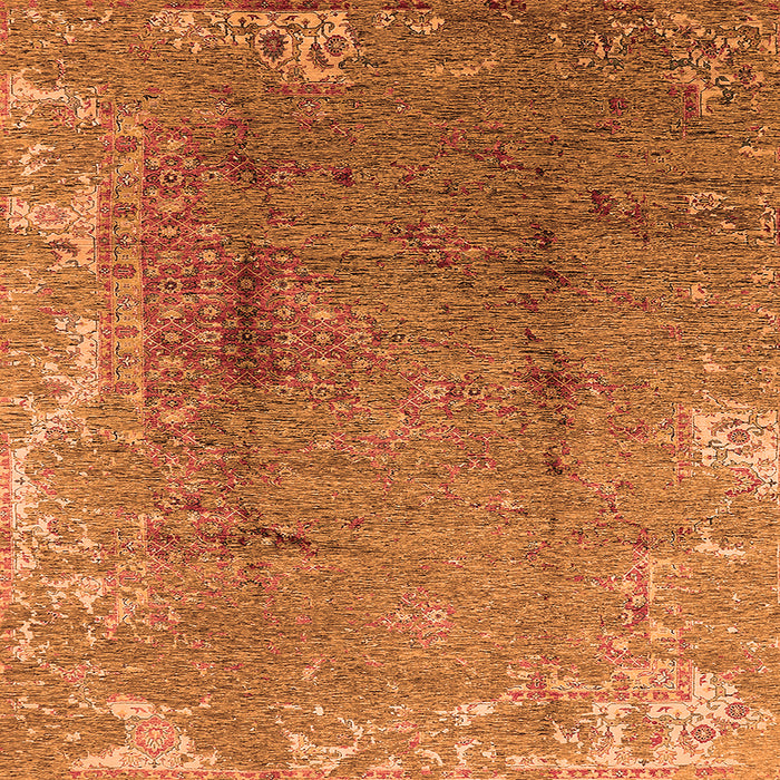Square Oriental Orange Industrial Rug, urb1356org