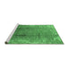 Sideview of Machine Washable Oriental Emerald Green Industrial Area Rugs, wshurb1356emgrn