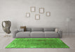 Machine Washable Oriental Green Industrial Area Rugs in a Living Room,, wshurb1356grn