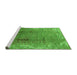 Sideview of Machine Washable Oriental Green Industrial Area Rugs, wshurb1356grn