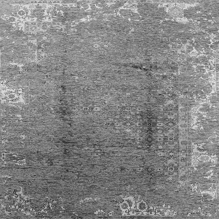 Square Machine Washable Oriental Gray Industrial Rug, wshurb1356gry