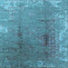 Square Oriental Light Blue Industrial Rug, urb1356lblu