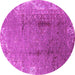 Round Oriental Pink Industrial Rug, urb1356pnk