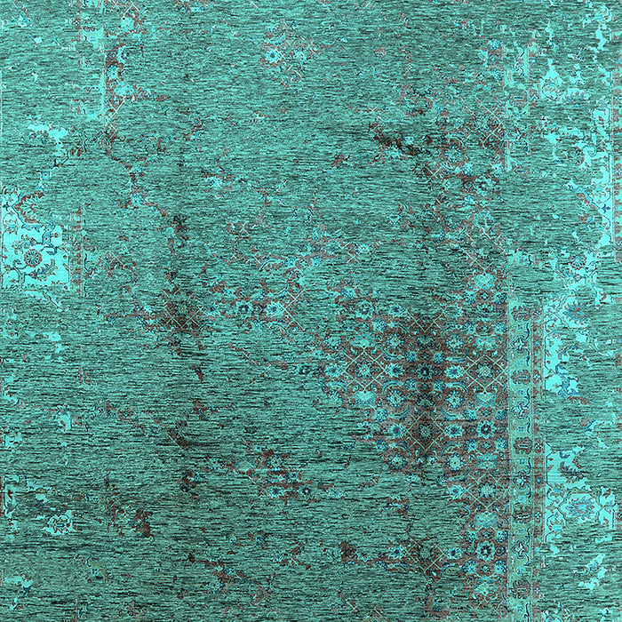 Machine Washable Oriental Turquoise Industrial Area Rugs, wshurb1356turq