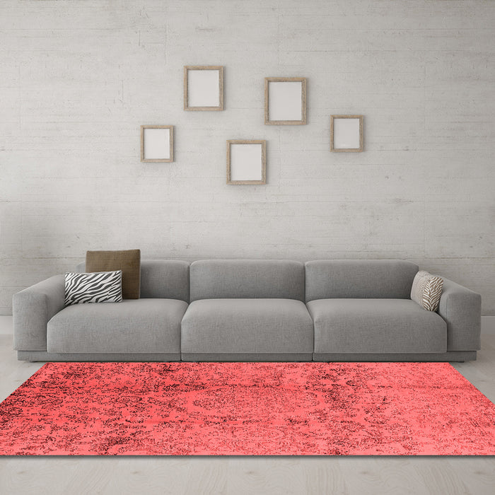 Industrial Red Washable Rugs