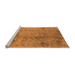 Sideview of Machine Washable Oriental Orange Industrial Area Rugs, wshurb1357org