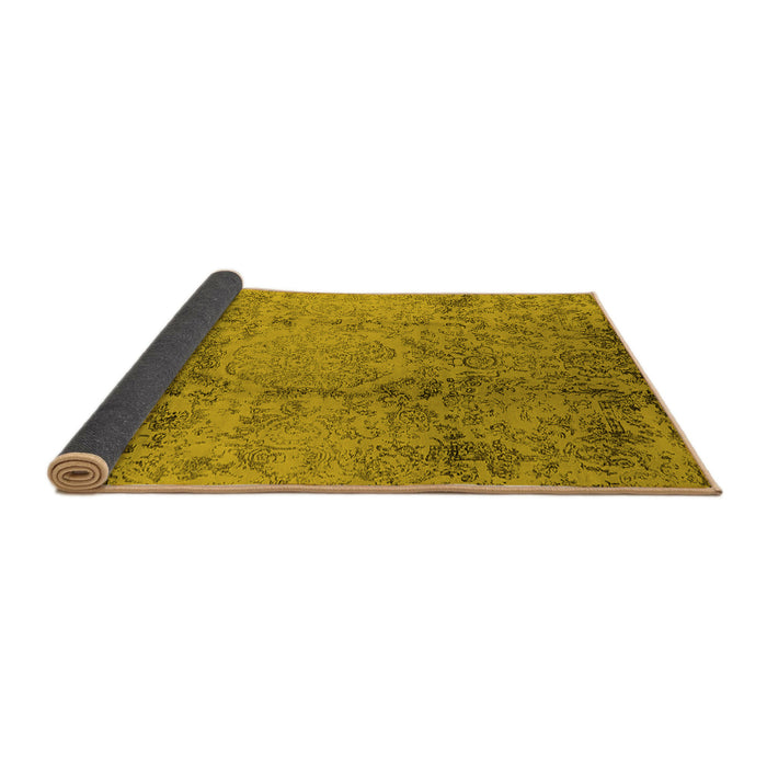 Sideview of Oriental Yellow Industrial Rug, urb1357yw
