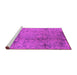 Sideview of Machine Washable Oriental Pink Industrial Rug, wshurb1357pnk