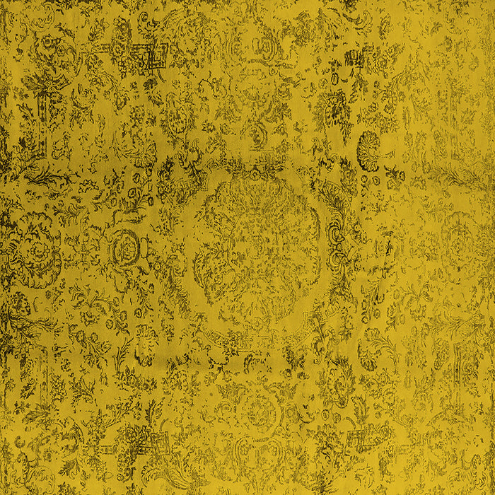 Square Oriental Yellow Industrial Rug, urb1357yw