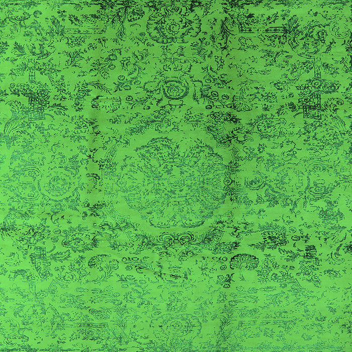 Square Oriental Green Industrial Rug, urb1357grn