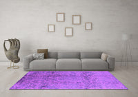 Machine Washable Oriental Purple Industrial Rug, wshurb1357pur