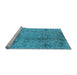 Sideview of Machine Washable Oriental Light Blue Industrial Rug, wshurb1357lblu