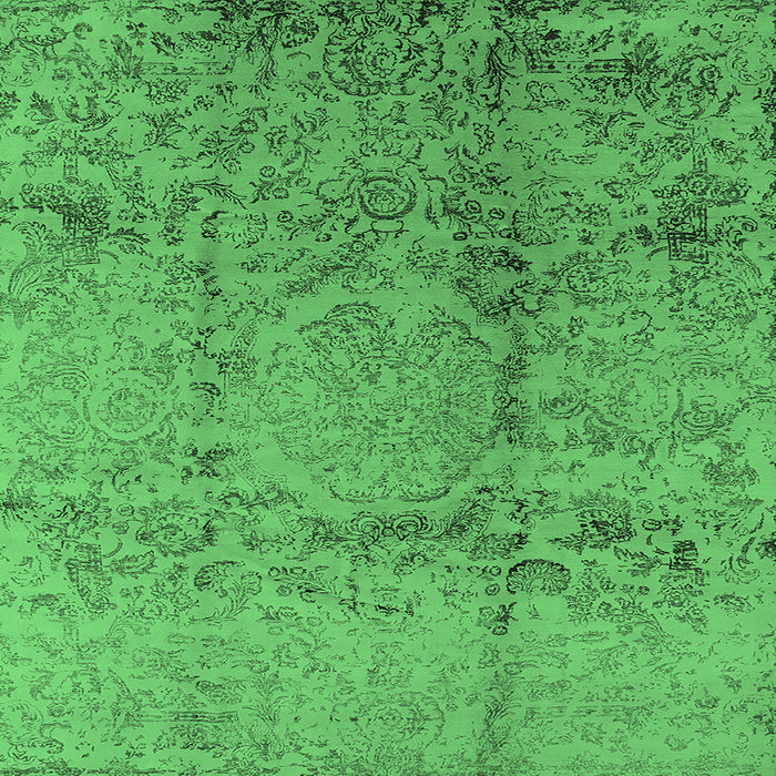 Square Oriental Emerald Green Industrial Rug, urb1357emgrn
