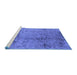 Sideview of Machine Washable Oriental Blue Industrial Rug, wshurb1357blu