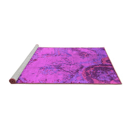 Sideview of Machine Washable Oriental Pink Industrial Rug, wshurb1358pnk