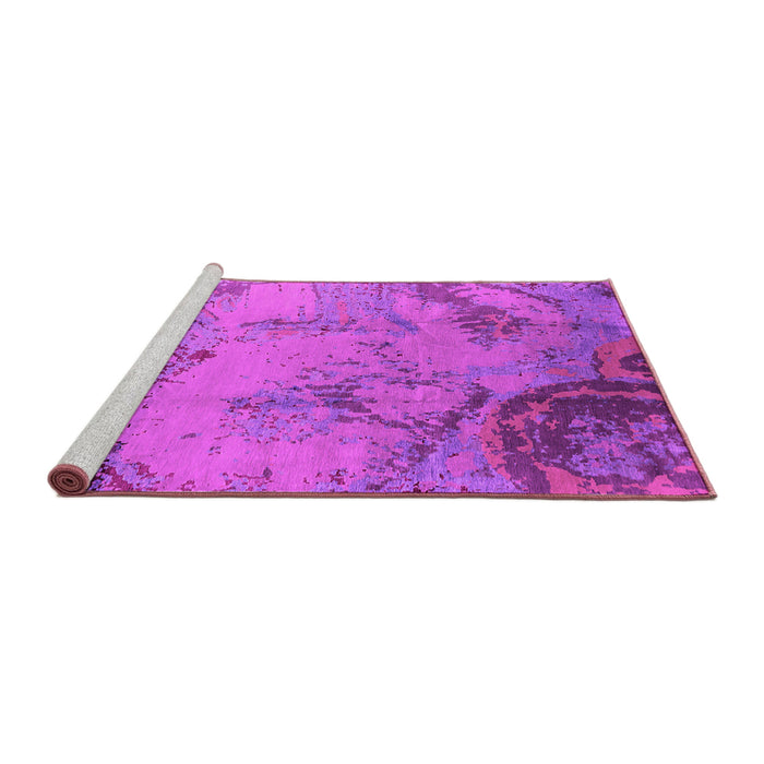Sideview of Machine Washable Oriental Pink Industrial Rug, wshurb1358pnk