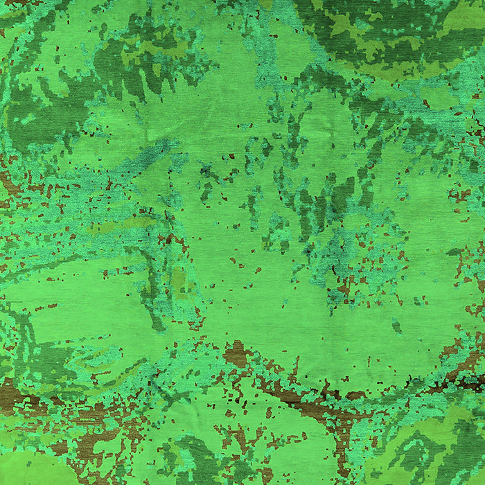 Machine Washable Oriental Green Industrial Area Rugs, wshurb1358grn