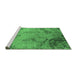 Sideview of Machine Washable Oriental Emerald Green Industrial Area Rugs, wshurb1358emgrn