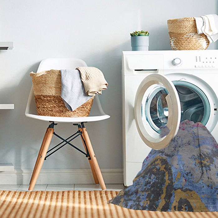 Machine Washable Industrial Modern Viola Purple Rug in a Washing Machine, wshurb1358