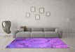 Machine Washable Oriental Purple Industrial Area Rugs in a Living Room, wshurb1358pur