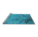 Sideview of Machine Washable Oriental Light Blue Industrial Rug, wshurb1358lblu