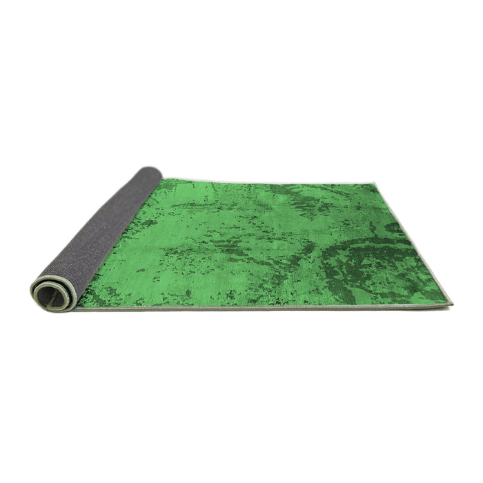 Sideview of Oriental Emerald Green Industrial Rug, urb1358emgrn