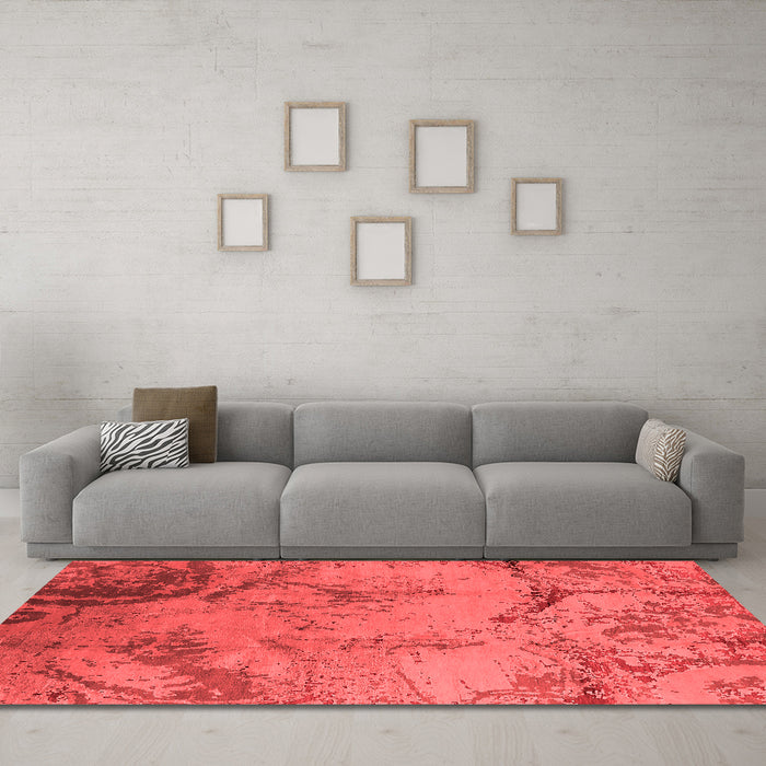 Industrial Red Washable Rugs