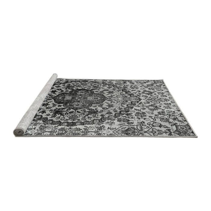 Sideview of Machine Washable Oriental Gray Industrial Rug, wshurb1359gry
