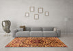 Machine Washable Oriental Orange Industrial Area Rugs in a Living Room, wshurb1359org