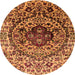 Round Oriental Orange Industrial Rug, urb1359org