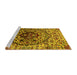 Sideview of Machine Washable Oriental Yellow Industrial Rug, wshurb1359yw