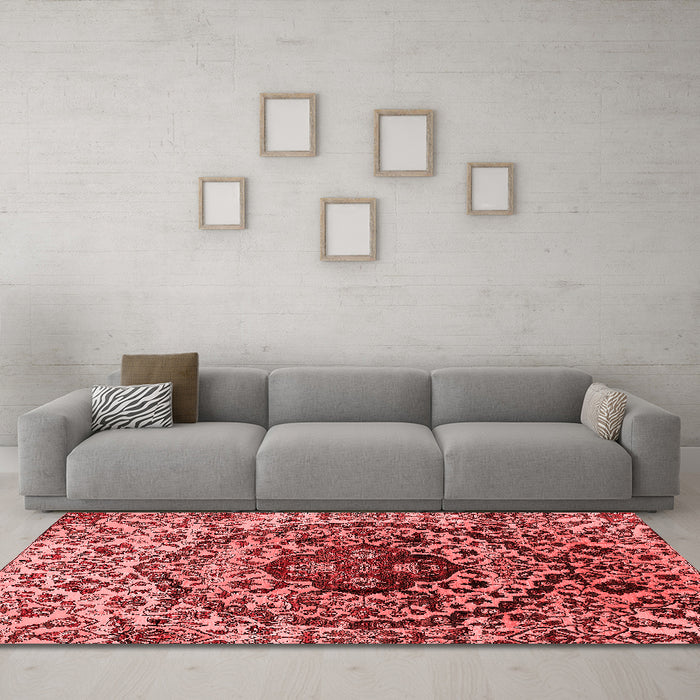 Industrial Red Washable Rugs
