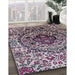 Mid-Century Modern Plum Purple Oriental Rug in Family Room, urb1359