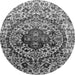 Round Oriental Gray Industrial Rug, urb1359gry