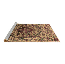 Sideview of Machine Washable Oriental Brown Industrial Rug, wshurb1359brn