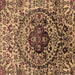 Square Machine Washable Oriental Brown Industrial Rug, wshurb1359brn