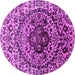 Round Oriental Pink Industrial Rug, urb1359pnk