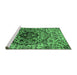 Sideview of Machine Washable Oriental Emerald Green Industrial Area Rugs, wshurb1359emgrn