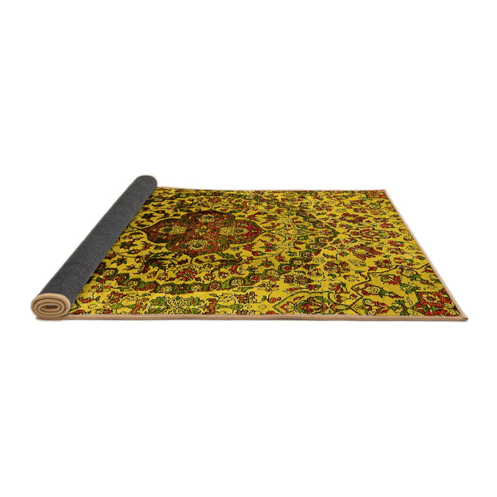 Sideview of Oriental Yellow Industrial Rug, urb1359yw