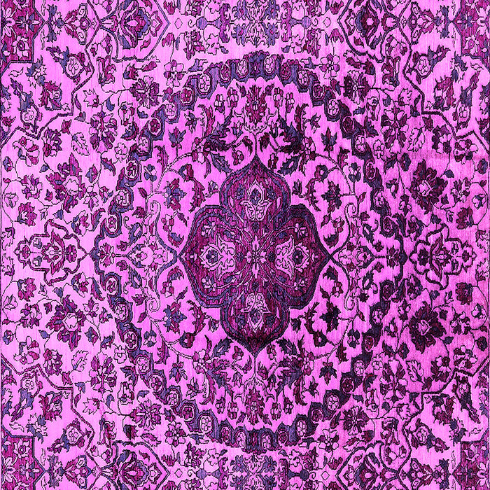 Square Machine Washable Oriental Pink Industrial Rug, wshurb1359pnk