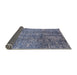 Sideview of Mid-Century Modern Azure Blue Oriental Rug, urb1360